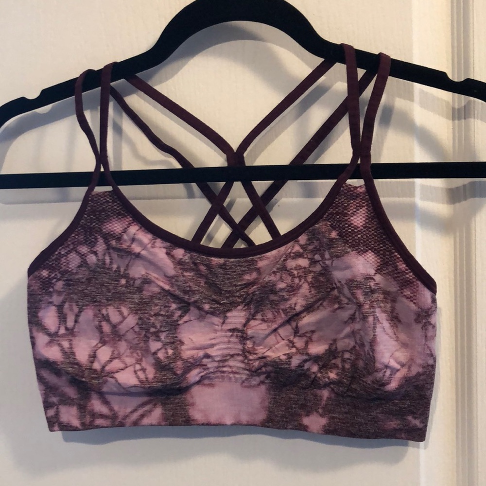 Burgundy tie dye sports bra - Picture 1 of 2